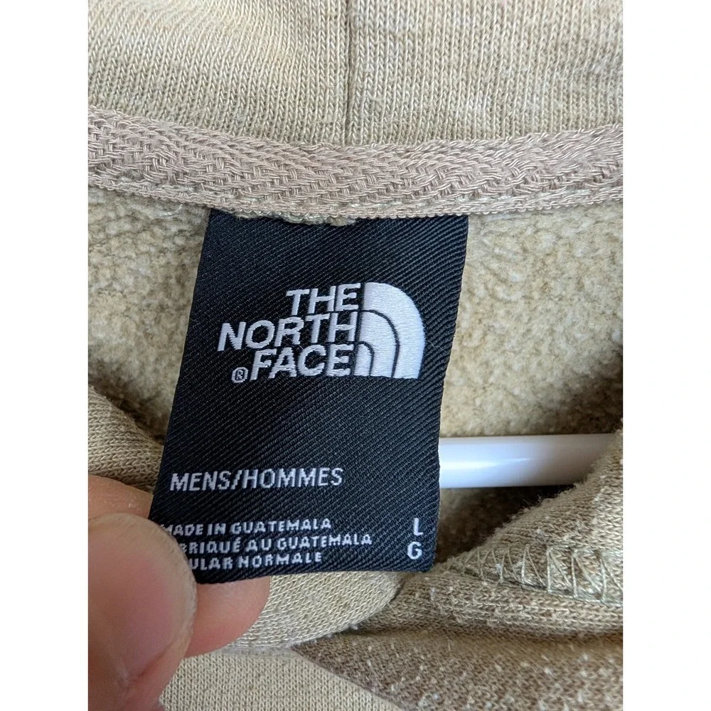 The North Face Fleece Hoodie‎ Tan Beige Graphic Logo Pullover Men's Size L